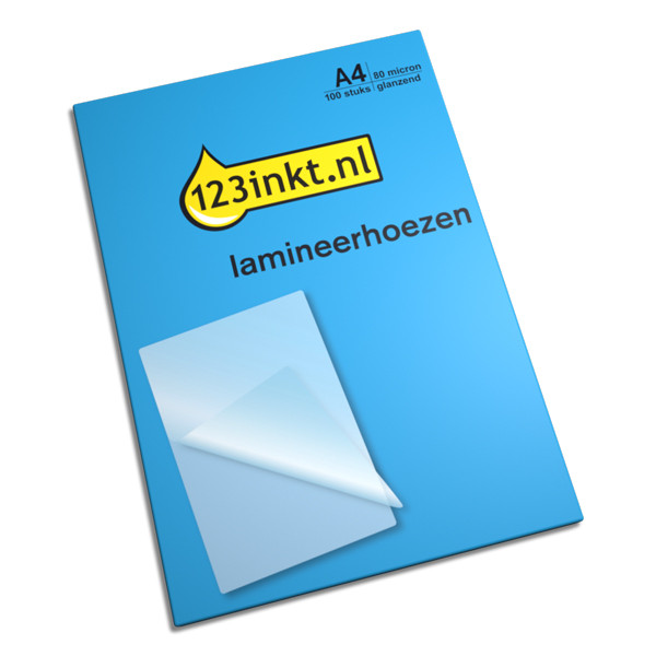 123inkt document lamineerhoes A4 glanzend 2x80 micron (100 stuks) 3740400C 3740489C 5306114C 74780000C IB585036C 300256 - 1