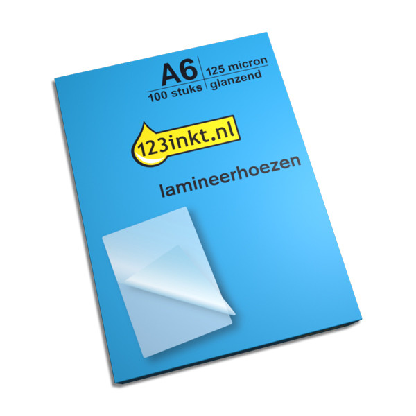 123inkt document lamineerhoes A6 glanzend 2x125 micron (100 stuks) 301134 - 1