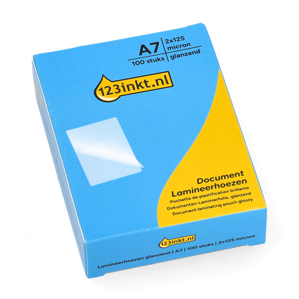 123inkt document lamineerhoes A7 glanzend 2x125 micron (100 stuks) 302891 - 1