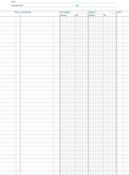 123inkt doorschrijfkasboek met btw zelfkopiërend met copystop (2 x 50 vel) 300095 - 1