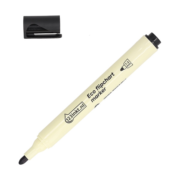 123inkt eco flipchart marker zwart (1 - 3 mm rond) 302989 - 1
