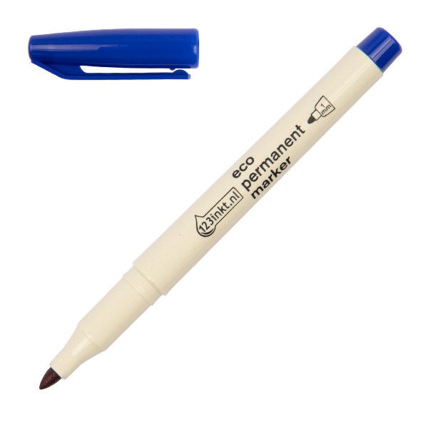 123inkt eco permanent marker blauw (1 mm rond) 4-25003C 390606 - 1