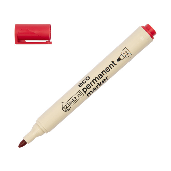 123inkt eco permanent marker rood (1 - 3 mm rond) 4-21002C 390595 - 1