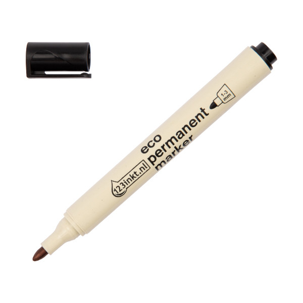 123inkt eco permanent marker zwart (1 - 3 mm rond) 4-21001C 390593 - 1