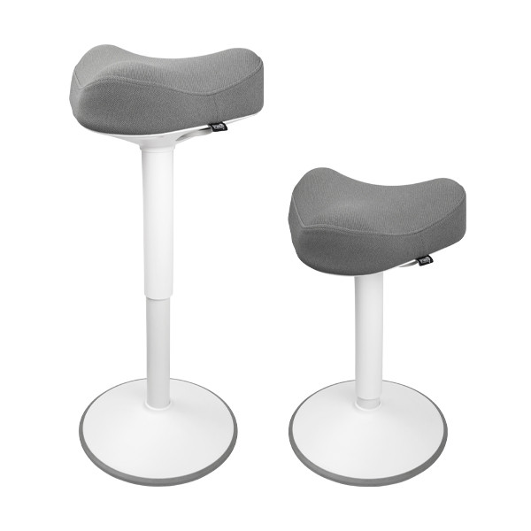 123inkt ergonomische driehoekige zit-stakruk met gasveer wit (58 cm - 83 cm) 65450085C 390047 - 3