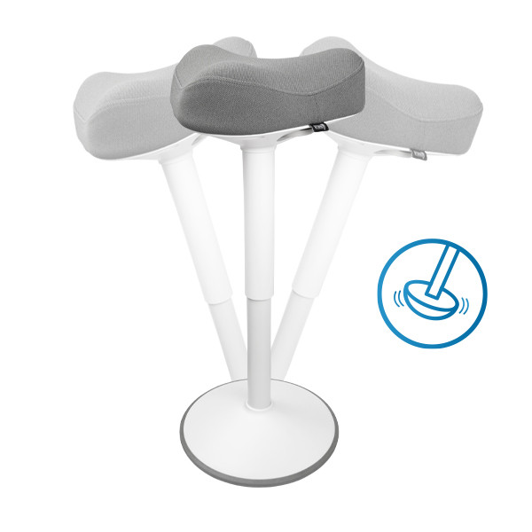 123inkt ergonomische driehoekige zit-stakruk met gasveer wit (58 cm - 83 cm) 65450085C 390047 - 4