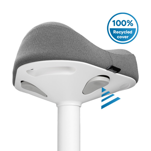 123inkt ergonomische driehoekige zit-stakruk met gasveer wit (58 cm - 83 cm) 65450085C 390047 - 5