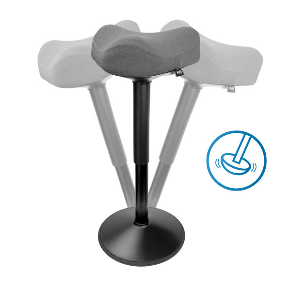 123inkt ergonomische driehoekige zit-stakruk met gasveer zwart (58 cm - 83 cm) 65450089C 390046 - 4