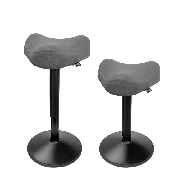 123inkt ergonomische driehoekige zitkruk met gasveer zwart (48 cm - 65 cm) 65440089C 390048 - 3