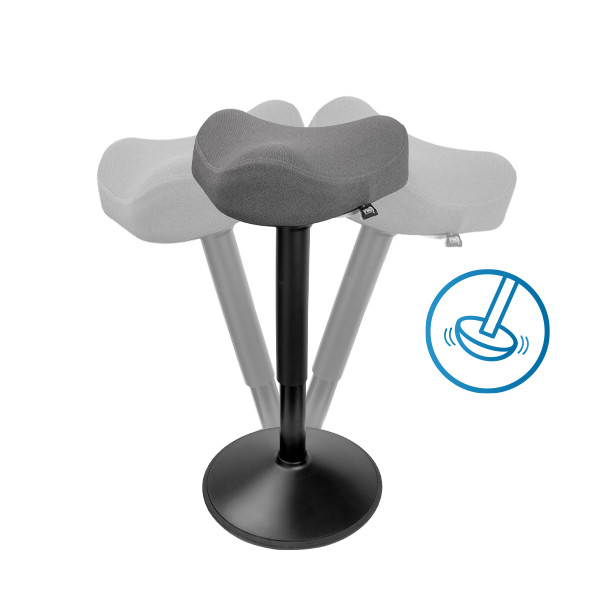 123inkt ergonomische driehoekige zitkruk met gasveer zwart (48 cm - 65 cm) 65440089C 390048 - 4