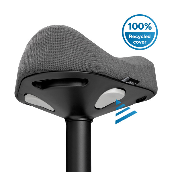 123inkt ergonomische driehoekige zitkruk met gasveer zwart (48 cm - 65 cm) 65440089C 390048 - 5