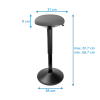 123inkt ergonomische ronde zit-stakruk met gasveer zwart (57 cm - 82 cm)  390050 - 2