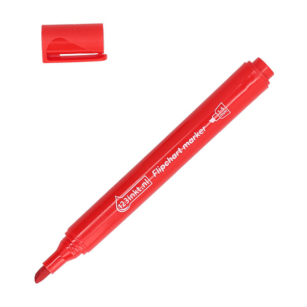123inkt flipchart marker rood (1 - 5 mm beitel) 302972 - 1