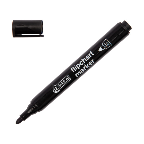 123inkt flipchart marker zwart (1 - 3 mm rond) 4-380001C 390557 - 1