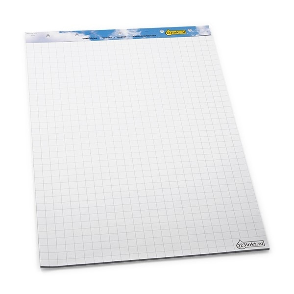 123inkt flipoverblok blanco/ruit 65 x 98 cm (2 x 50 vel) 300265 - 1