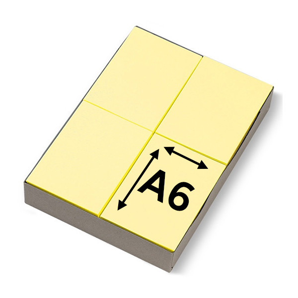 123inkt gekleurd receptpapier geel 80 grams A6 300612 - 1