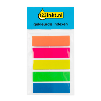 123inkt gekleurde indexen 45 x 12 mm (5 x 25 tabs) 21050C 300816