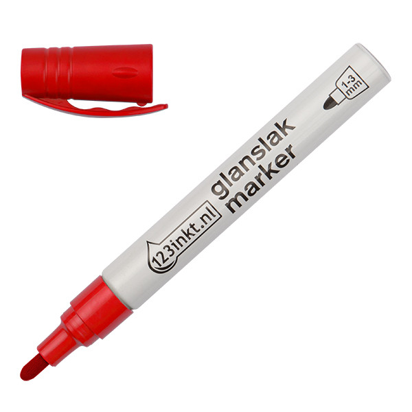 123inkt glanslakmarker rood (1 - 3 mm rond) 4-750-9-002C 300826 - 1