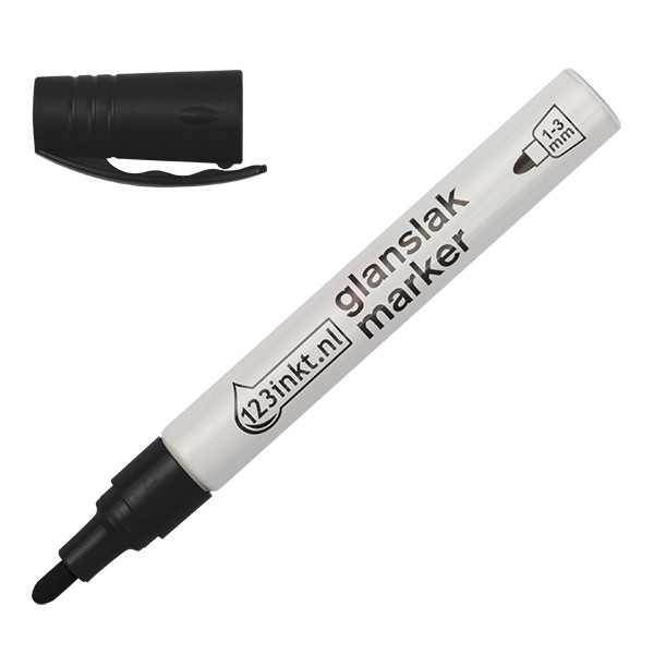 123inkt glanslakmarker zwart (1 - 3 mm rond) 4-750-9-001C 300825 - 1