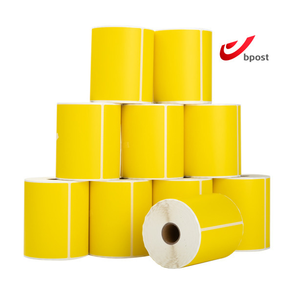 123inkt huismerk Bpost verzendlabels geel 102 x 152 mm (10 stuks) 653329 - 1