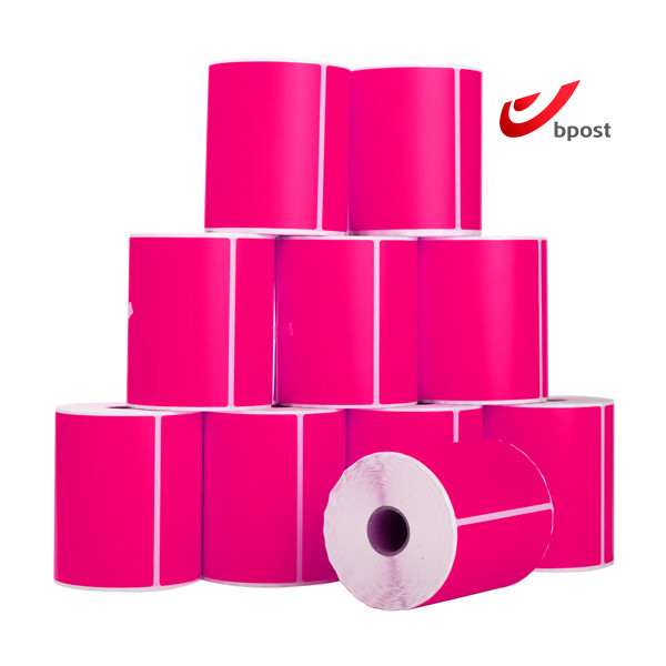 123inkt huismerk Bpost verzendlabels roze 102 x 152 mm (10 stuks) 653333 - 1