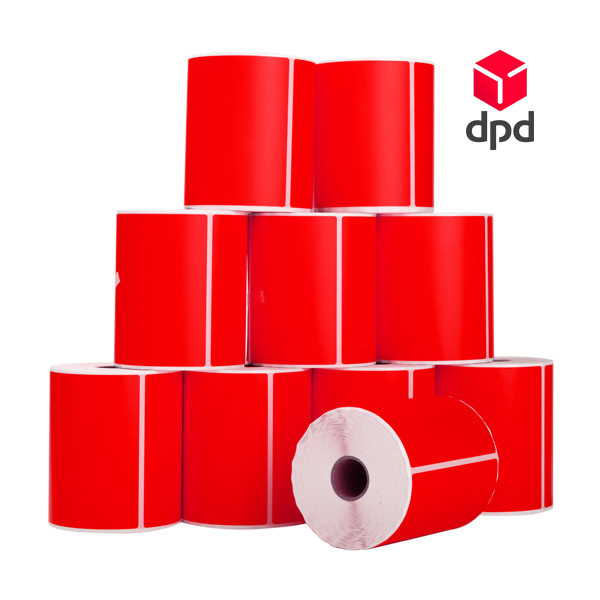 123inkt huismerk DPD verzendlabels rood 102 x 152 mm (10 stuks) 653387 - 1