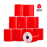 123inkt huismerk DPD verzendlabels rood 102 x 152 mm (10 stuks) 653387