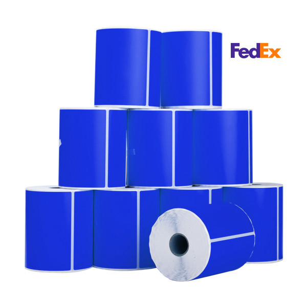 123inkt huismerk FedEx verzendlabels blauw 102 x 152 mm (10 stuks) 653271 - 1