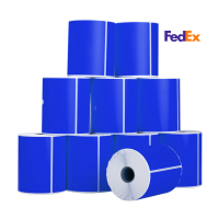 123inkt huismerk FedEx verzendlabels blauw 102 x 152 mm (10 stuks) 653271