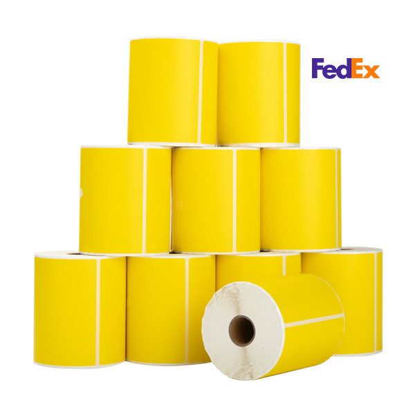 123inkt huismerk FedEx verzendlabels geel 102 x 152 mm (10 stuks) 653269 - 1