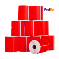123inkt huismerk FedEx verzendlabels rood 102 x 152 mm (10 stuks) 653267