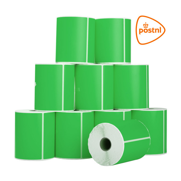 123inkt huismerk PostNL verzendetiketten groen 102 x 152 mm (10 stuks) 089391 - 1