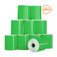 123inkt huismerk PostNL verzendetiketten groen 102 x 152 mm (10 stuks) 089391