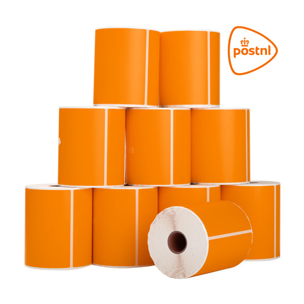 123inkt huismerk PostNL verzendetiketten oranje 102 x 152 mm (10 stuks) 089389 - 1
