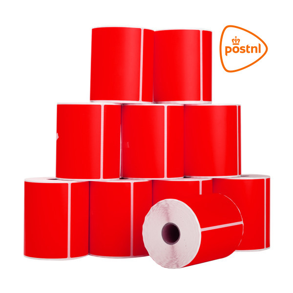 123inkt huismerk PostNL verzendetiketten rood 102 x 152 mm (10 stuks) 089388 - 1