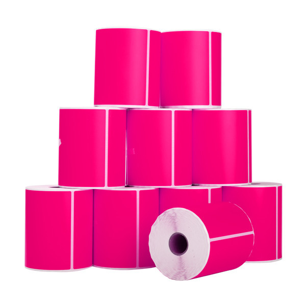 123inkt huismerk PostNL verzendetiketten roze 102 x 152 mm (10 stuks) 089394 - 1