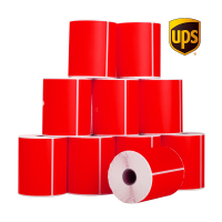 123inkt huismerk UPS verzendlabels rood 102 x 152 mm (10 stuks) 653147