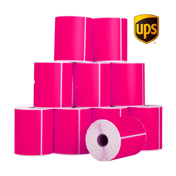 123inkt huismerk UPS verzendlabels roze 102 x 152 mm (10 stuks) 653153 - 1
