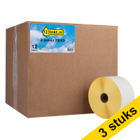 123inkt huismerk vervangt Aanbieding: 3x Zebra Z-Select 2000D label (3007209-T) 57 x 76 mm (12 rollen)