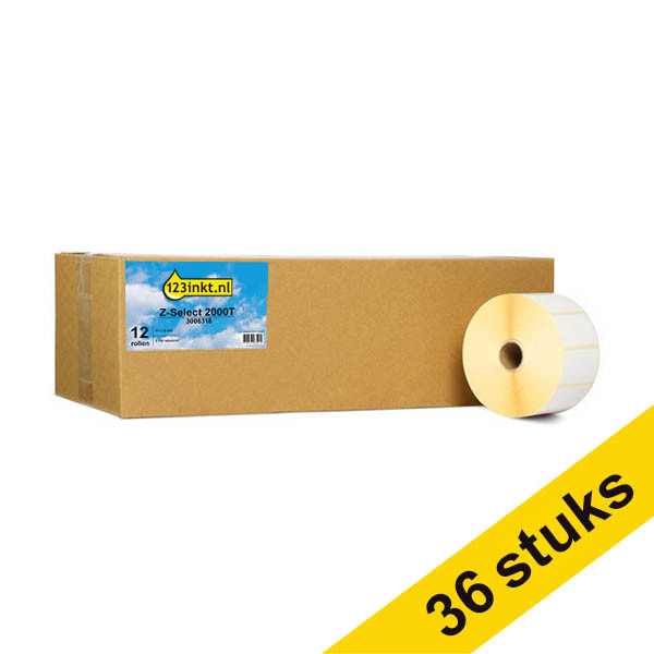 123inkt huismerk vervangt Aanbieding: 3x Zebra Z-Select 2000T apotheeklabel (3006318) 57 x 32 mm (12 rollen) 653467 - 1