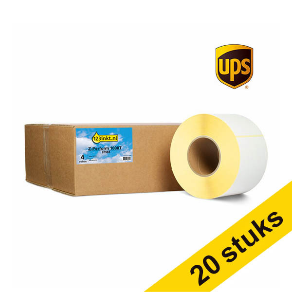 123inkt huismerk vervangt Aanbieding: 5x Zebra Z-Perform 1000T UPS label (87985) 102 x 152 mm (4 rollen) 653190 - 1