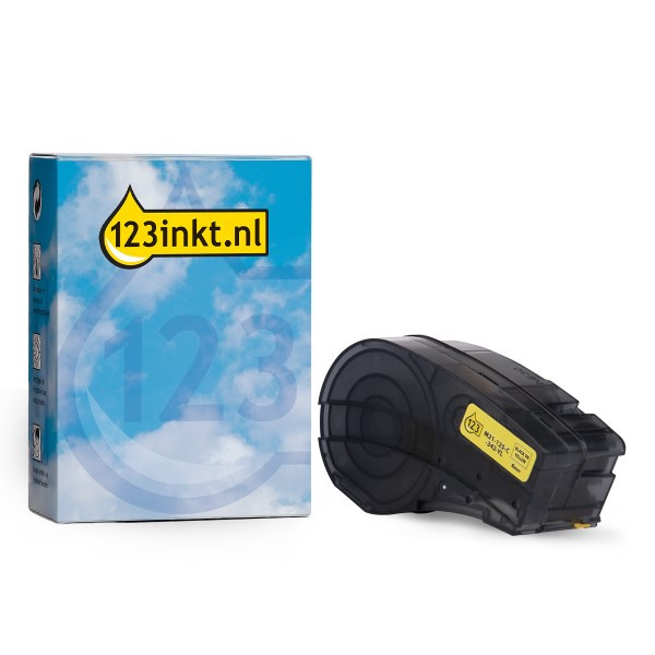 123inkt huismerk vervangt Brady M21-125-C-342-YL tape krimpkous zwart op geel 6,00 mm x 2,10 m M21-125-C-342-YLC 147147 - 1