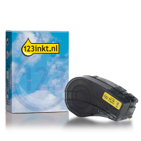 123inkt huismerk vervangt Brady M21-125-C-342-YL tape krimpkous zwart op geel 6,00 mm x 2,10 m (nieuwe versie)