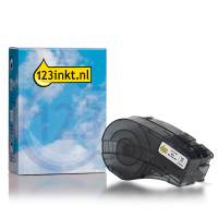 123inkt huismerk vervangt Brady M21-250-595-WT tape vinyl zwart op wit 6,35 mm x 6,40 m