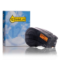 123inkt huismerk vervangt Brady M21-500-595-OR tape vinyl zwart op oranje 12,7 mm x 6,40 m M21-500-595-ORC RL-BD-Vi-21P-500-BK/OR 147233