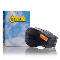 123inkt huismerk vervangt Brady M21-750-595-OR tape vinyl wit op oranje 19,1 mm x 6,40 m M21-750-595-ORC RL-BD-Vi-21P-750-BK/OR 147271