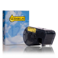 123inkt huismerk vervangt Brady MC1-1000-595-YL-BK tape vinyl zwart op geel 25,4 mm x 7,62 m MC1-1000-595-YL-BKC RL-BD-Vi-C-1000-BK/YE 147091