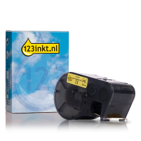 123inkt huismerk vervangt Brady MC1-1000-595-YL-BK tape vinyl zwart op geel 25,4 mm x 7,62 m 147091