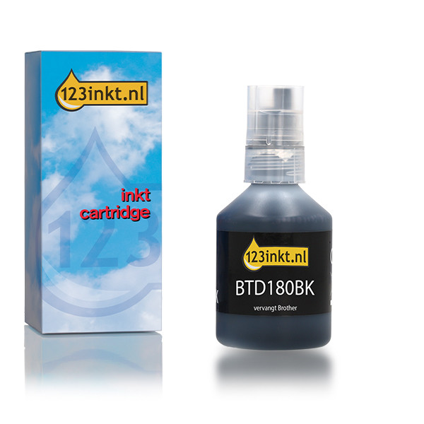 123inkt huismerk vervangt Brother BTD180BK inktfles zwart 051505 - 1