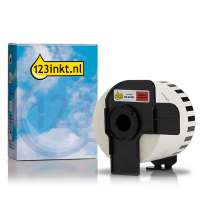 123inkt huismerk vervangt Brother DK-22205 continue apotheeklabel zwart op rood 653451
